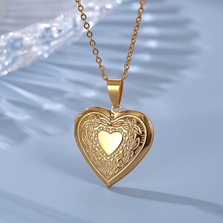 Ornate Heart Locket Necklace