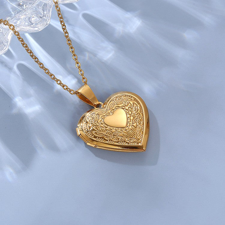 Ornate Heart Locket Necklace