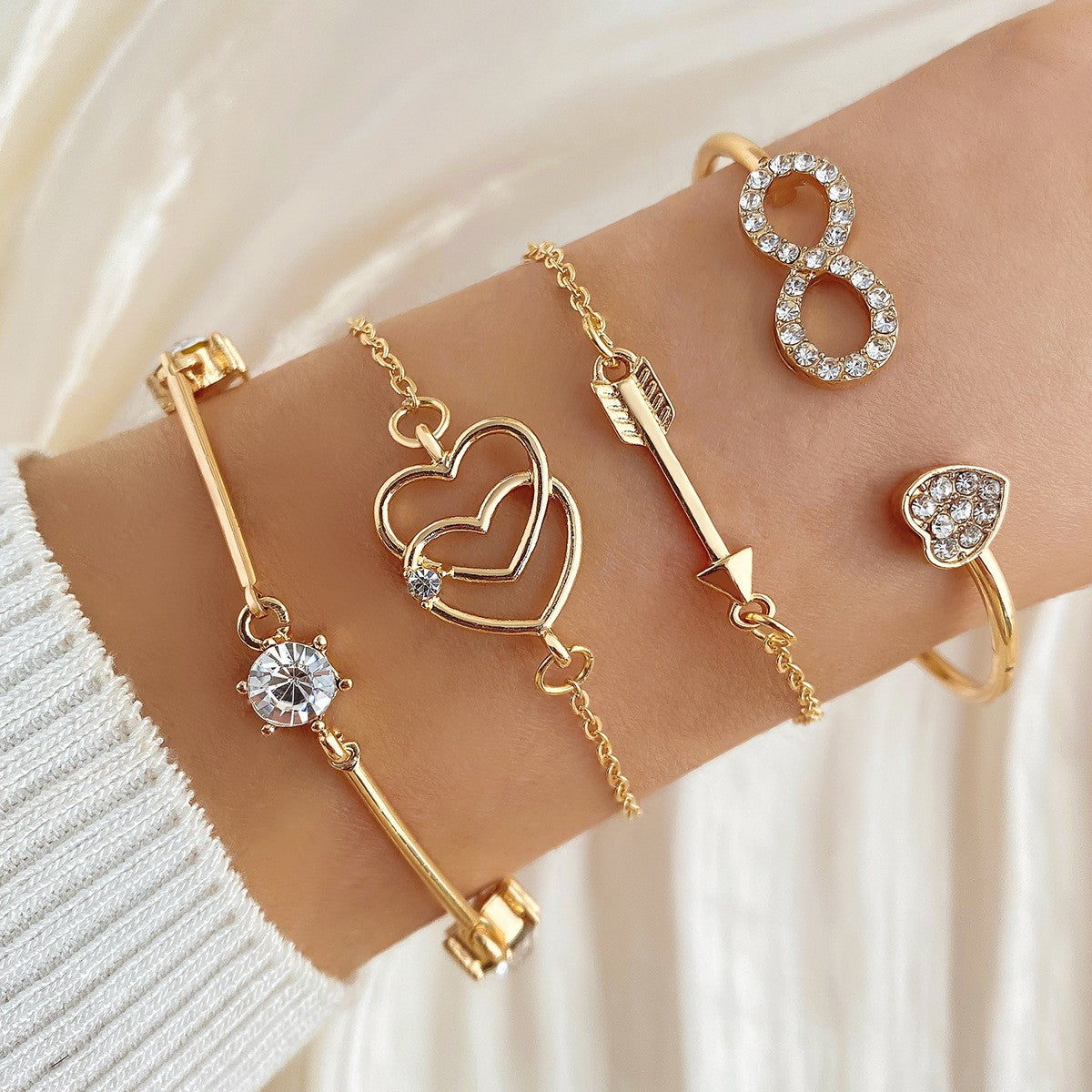 Mixed Motif Charm Bracelet Set