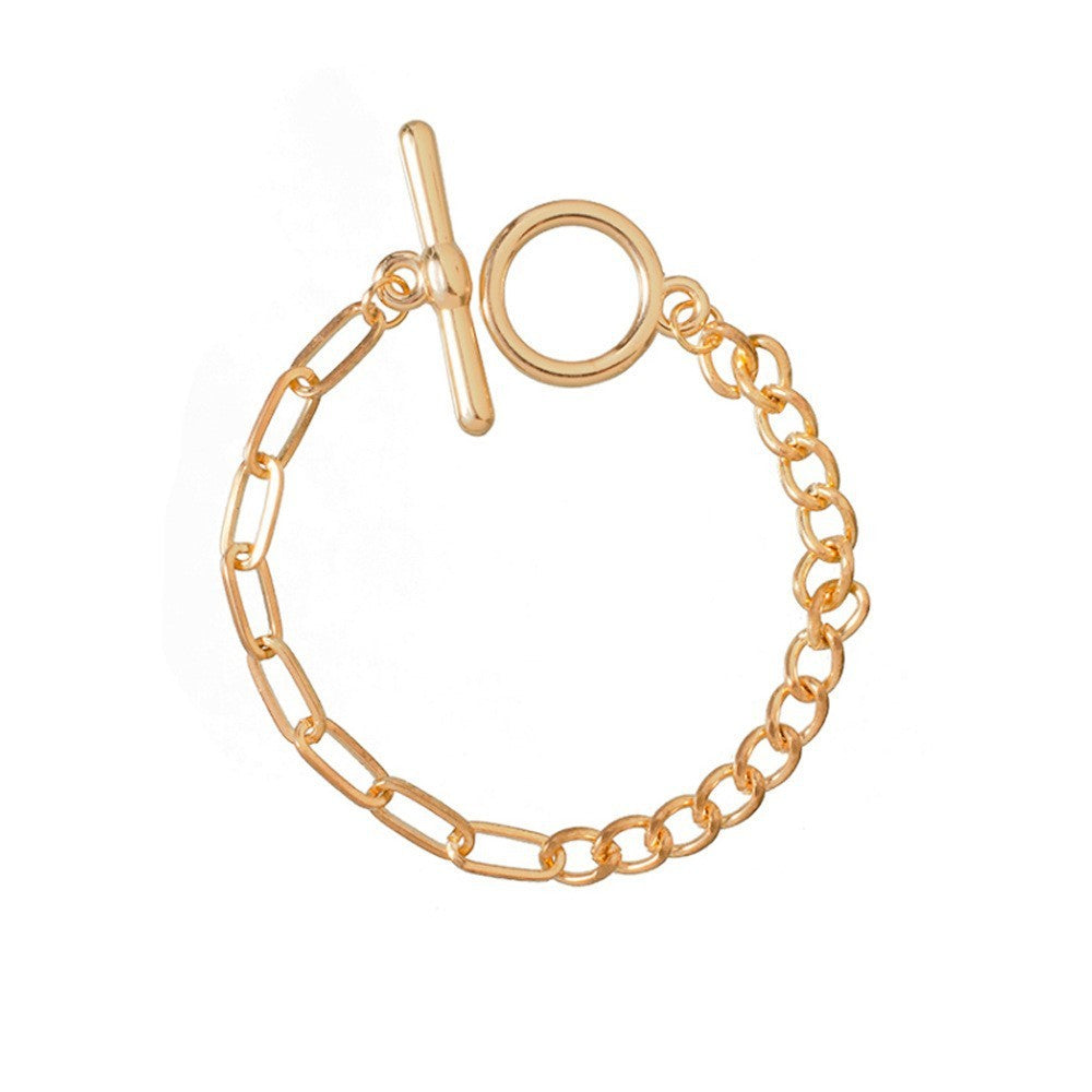 Mixed Chain & Rhinestone Multi-Layer Bracelet Set