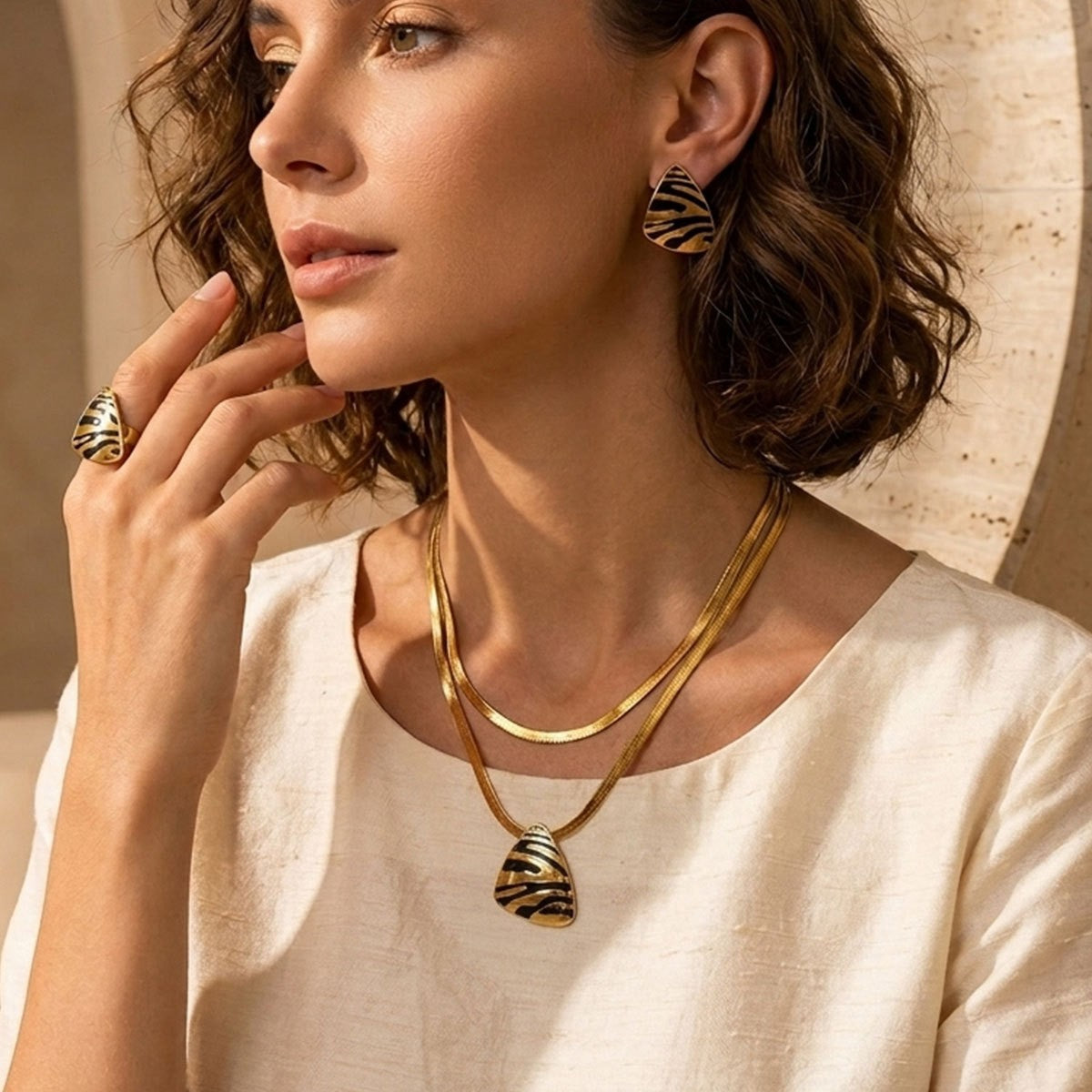 Leopard Print Teardrop Jewelry Set