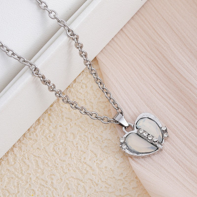 Crystal Split Heart Necklace