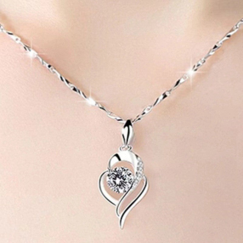 Swirling Heart Crystal Necklace & Bracelet Set