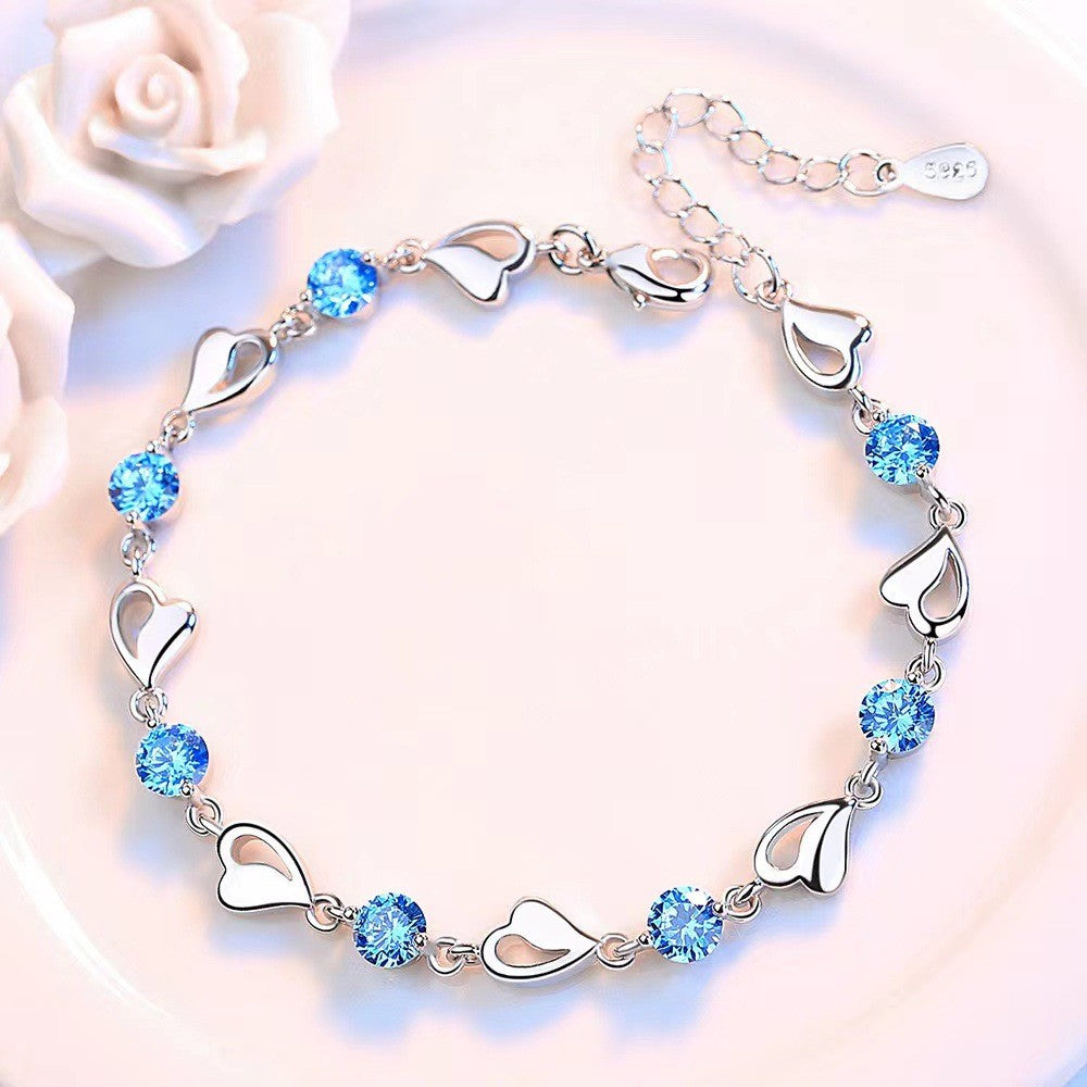 Swirling Heart Crystal Necklace & Bracelet Set