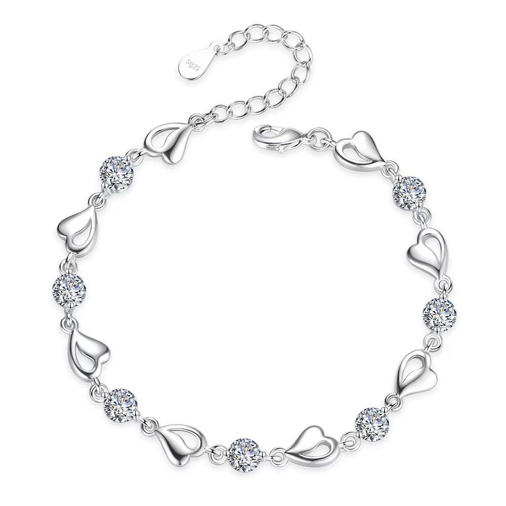 Swirling Heart Crystal Necklace & Bracelet Set