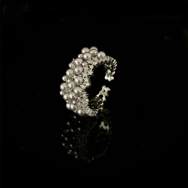 Pearl & Crystal Wrap Ring