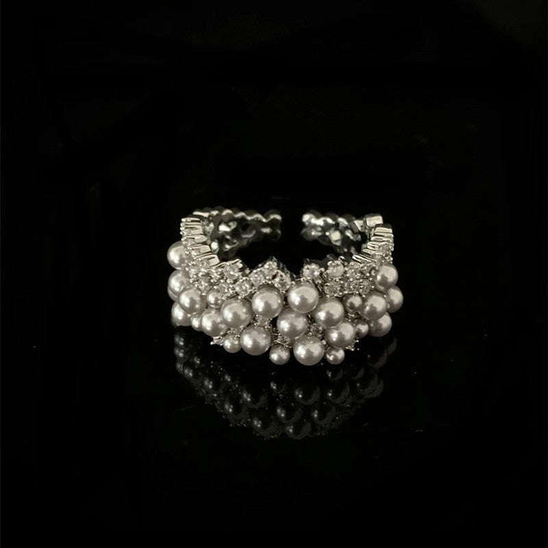 Pearl & Crystal Wrap Ring