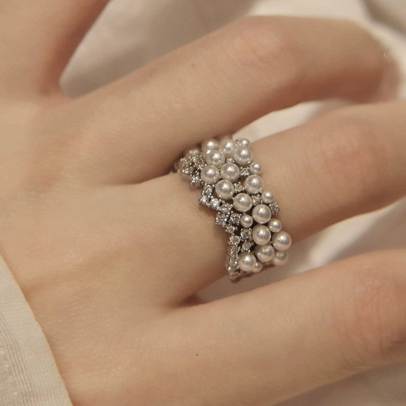 Pearl & Crystal Wrap Ring