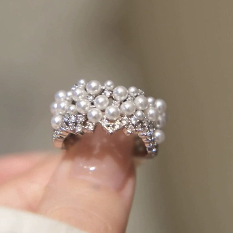 Pearl & Crystal Wrap Ring