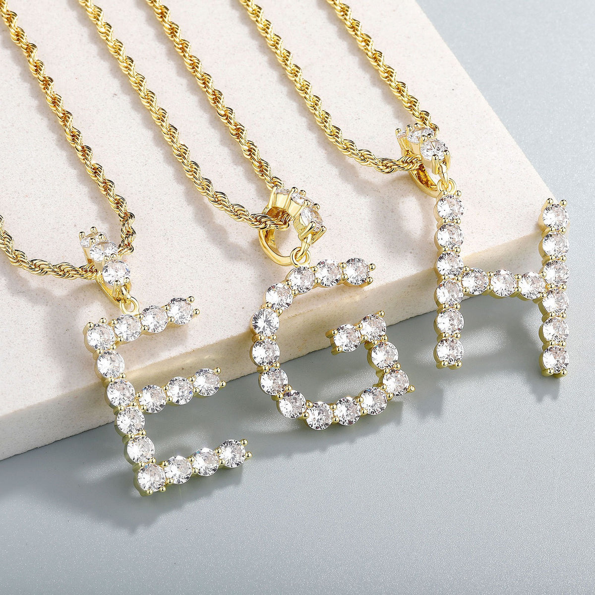 Crystal Letter Initial Necklace