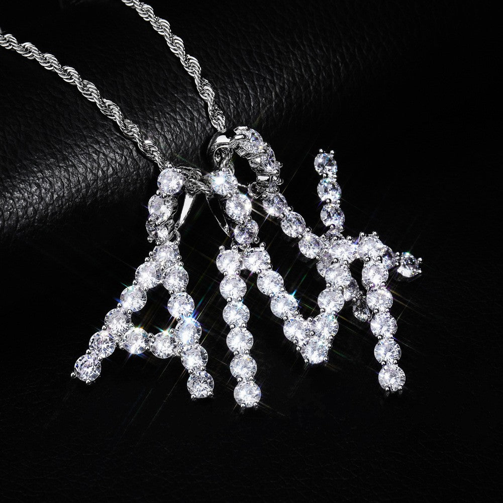 Crystal Letter Initial Necklace