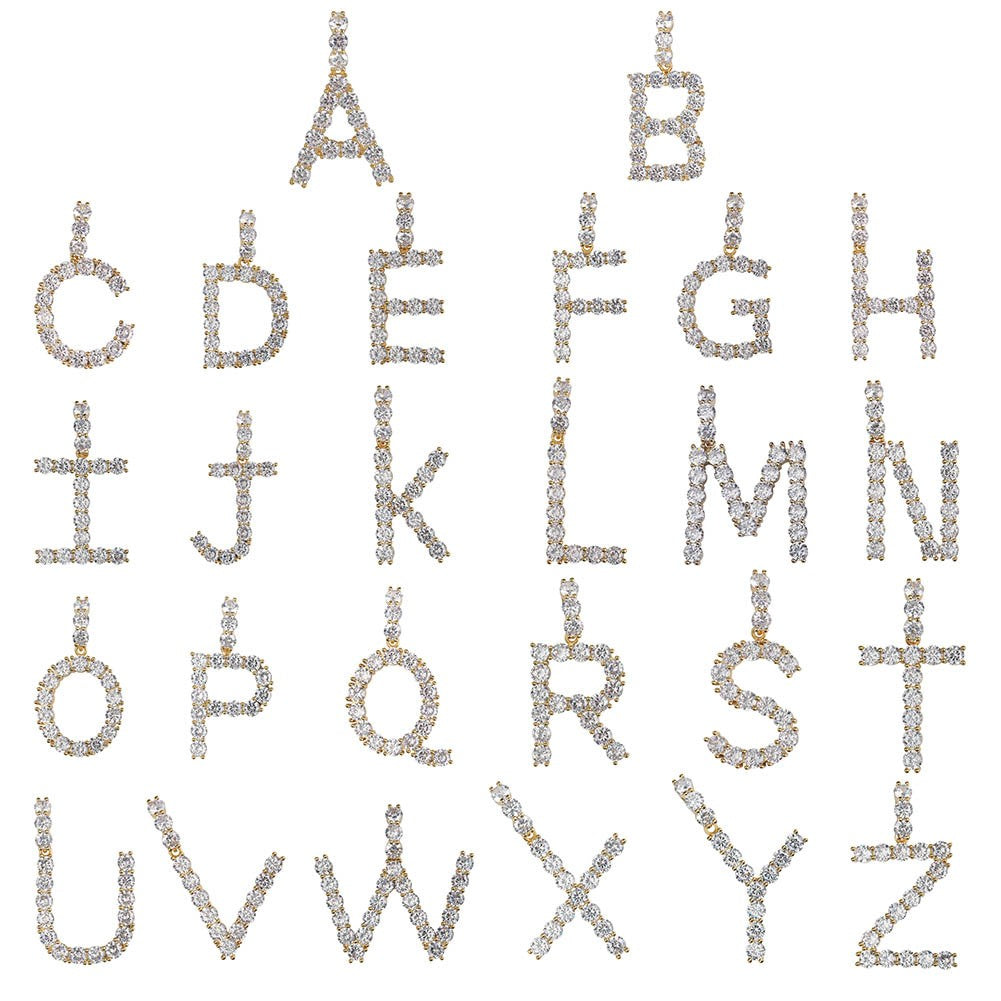 Crystal Letter Initial Necklace