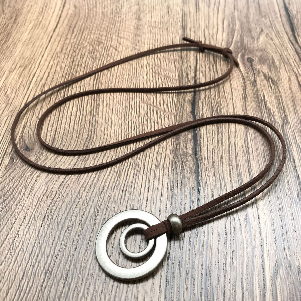 Concentric Circle Suede Necklace
