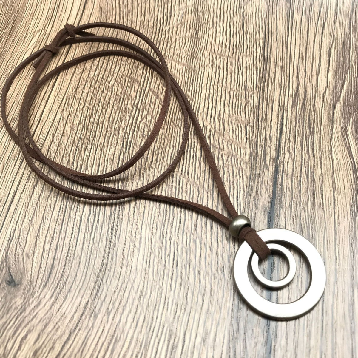 Concentric Circle Suede Necklace