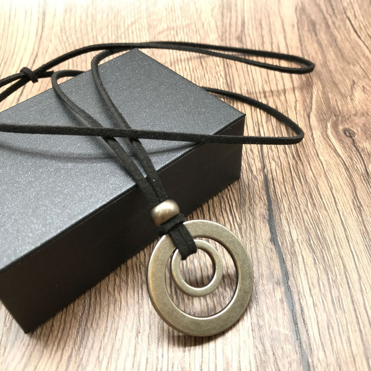 Concentric Circle Suede Necklace