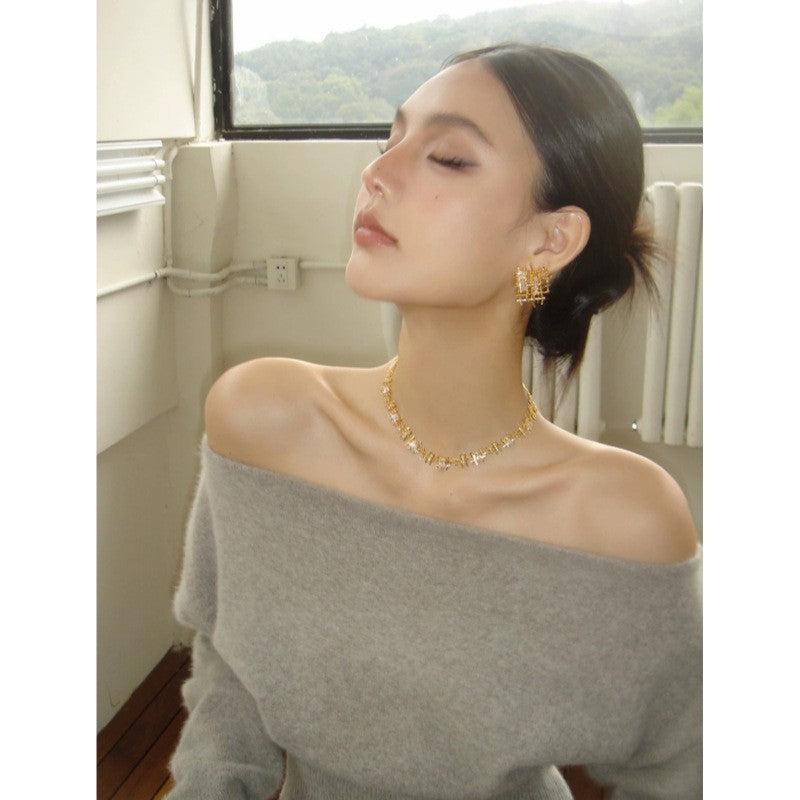 Crystal Woven Branch Necklace