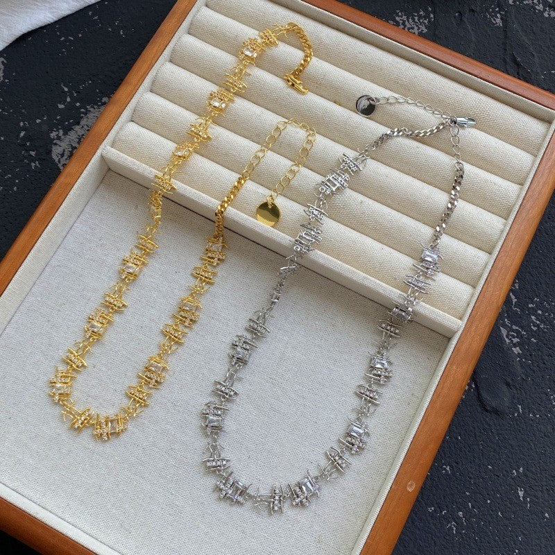 Crystal Woven Branch Necklace