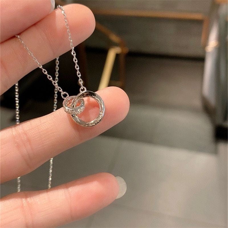 Crystal Mobius Ring Necklace