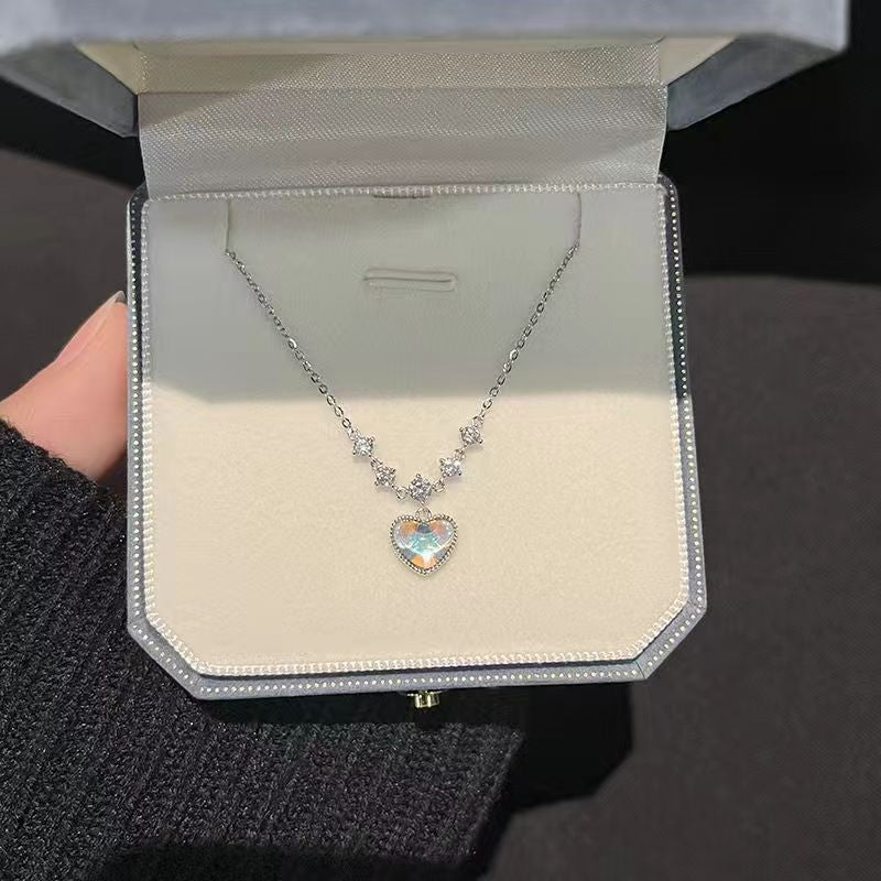 Iridescent Heart Crystal Necklace