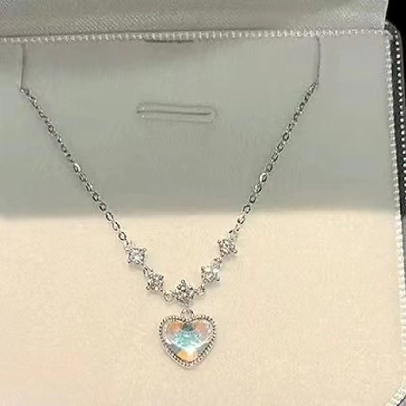 Iridescent Heart Crystal Necklace