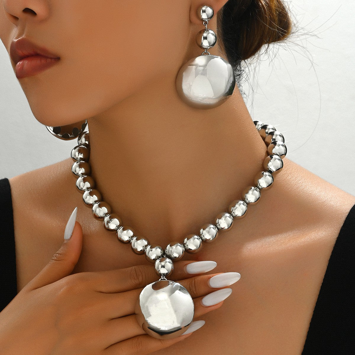 Round Bead Disc Jewelry Set