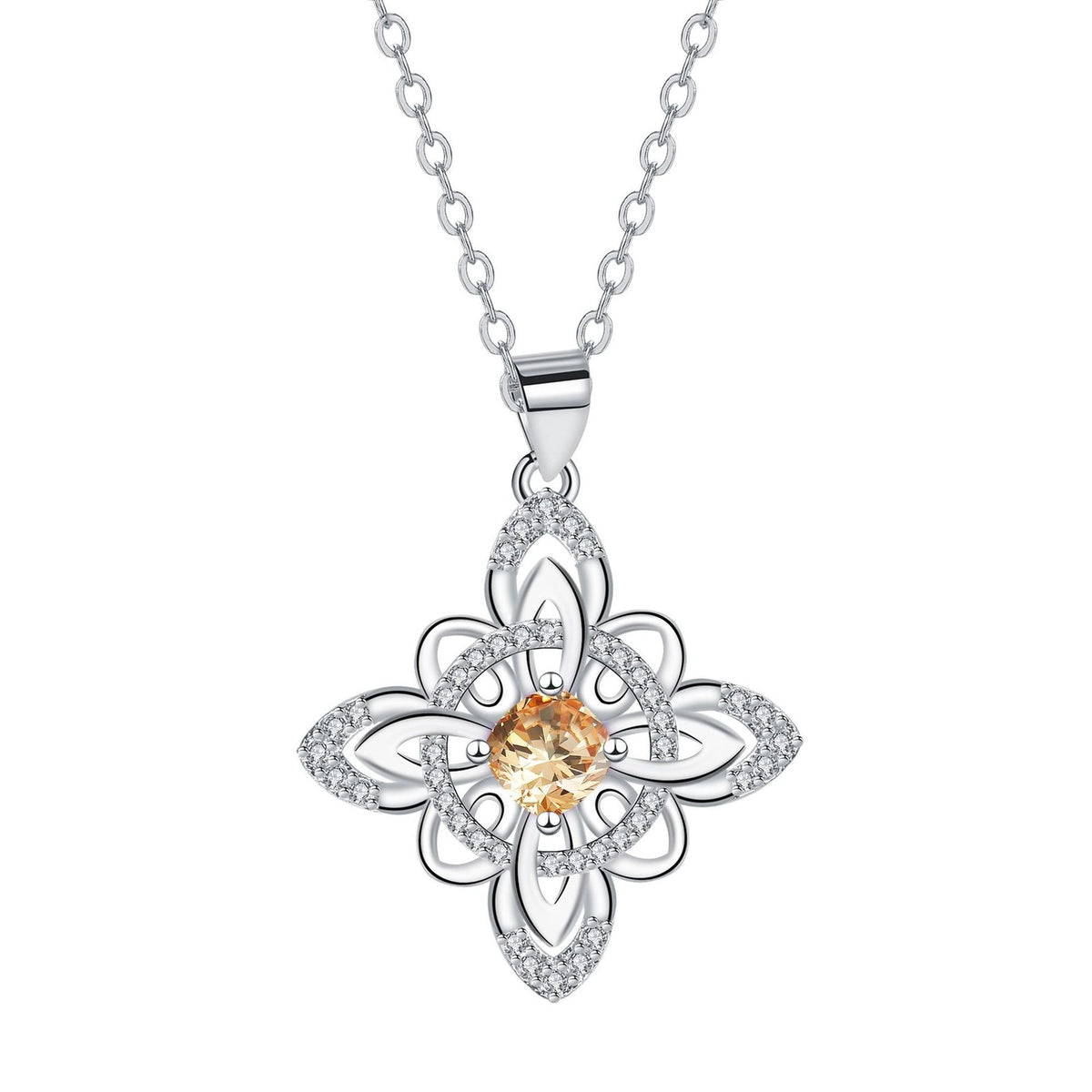 Floral Birthstone Pendant Necklace