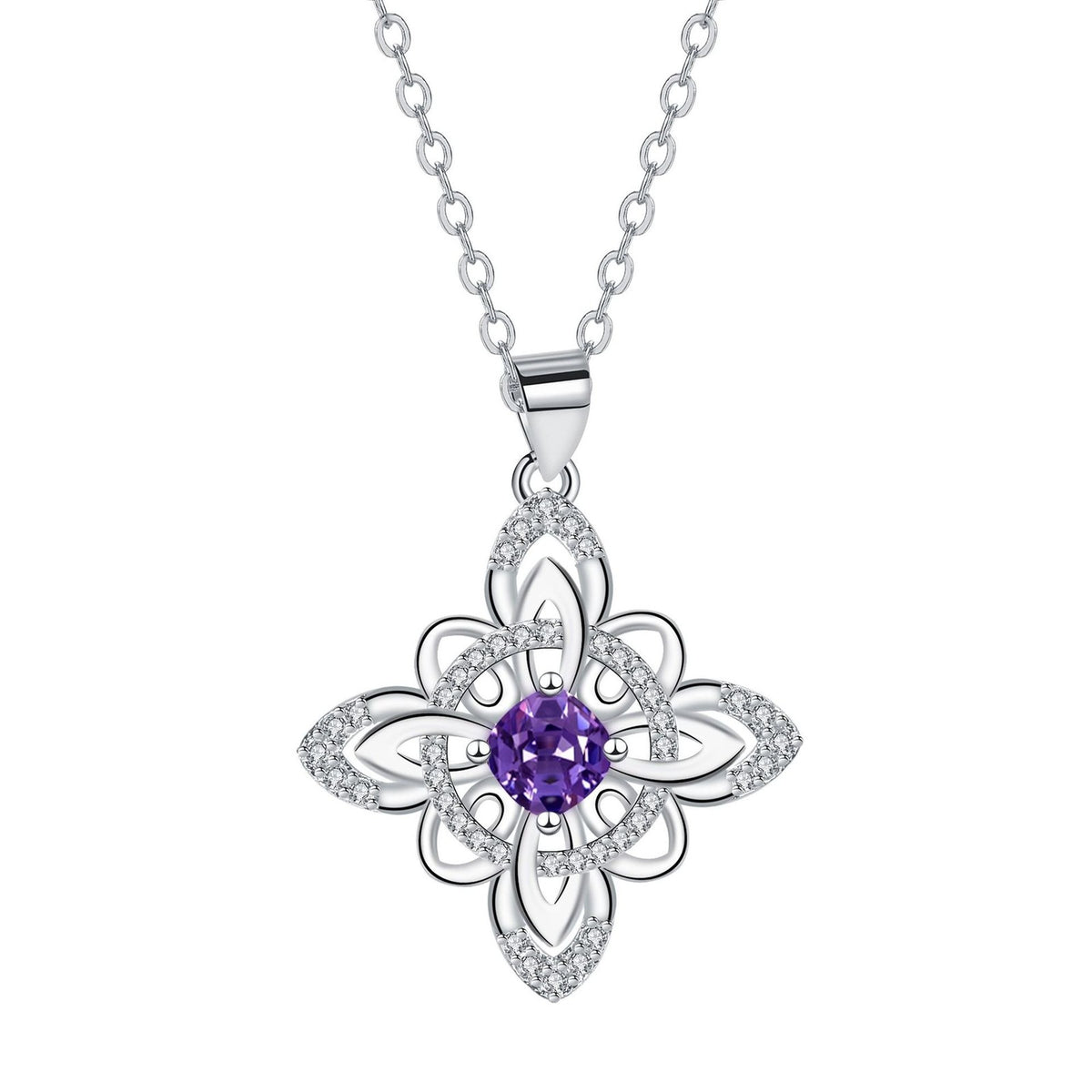 Floral Birthstone Pendant Necklace