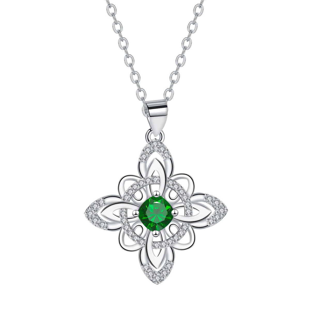 Floral Birthstone Pendant Necklace