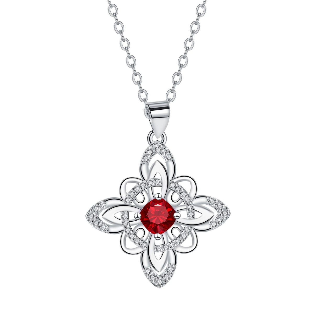 Floral Birthstone Pendant Necklace