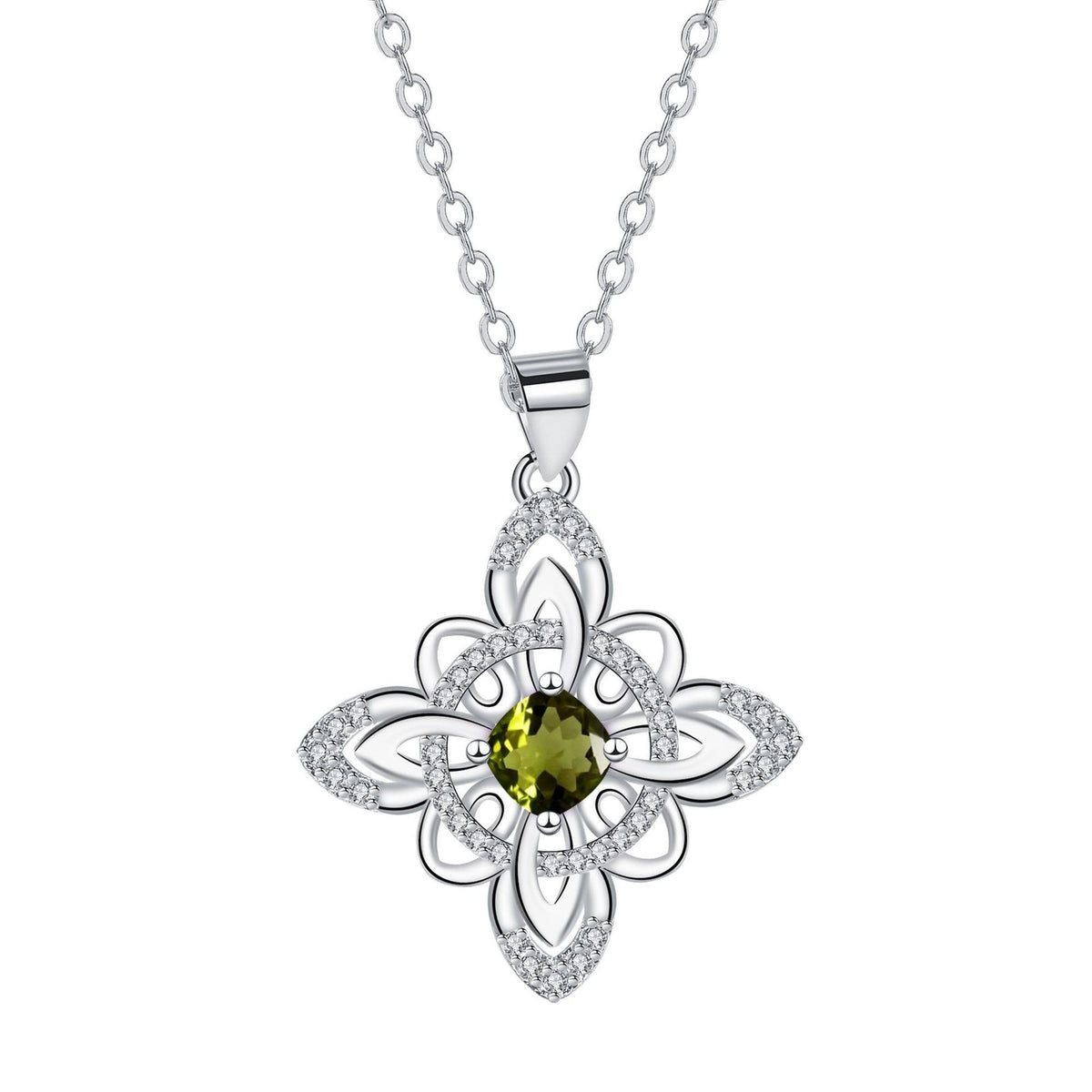 Floral Birthstone Pendant Necklace