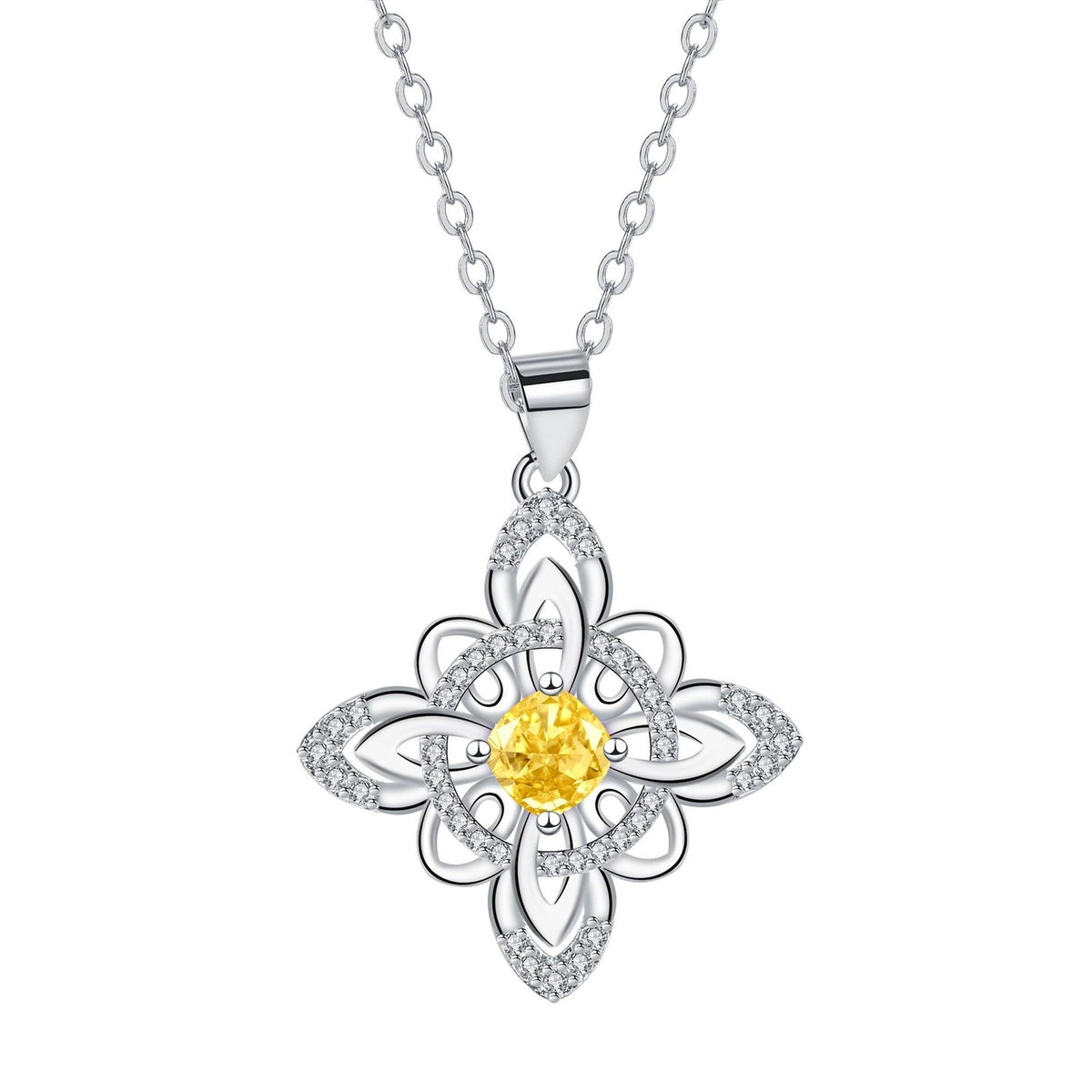 Floral Birthstone Pendant Necklace
