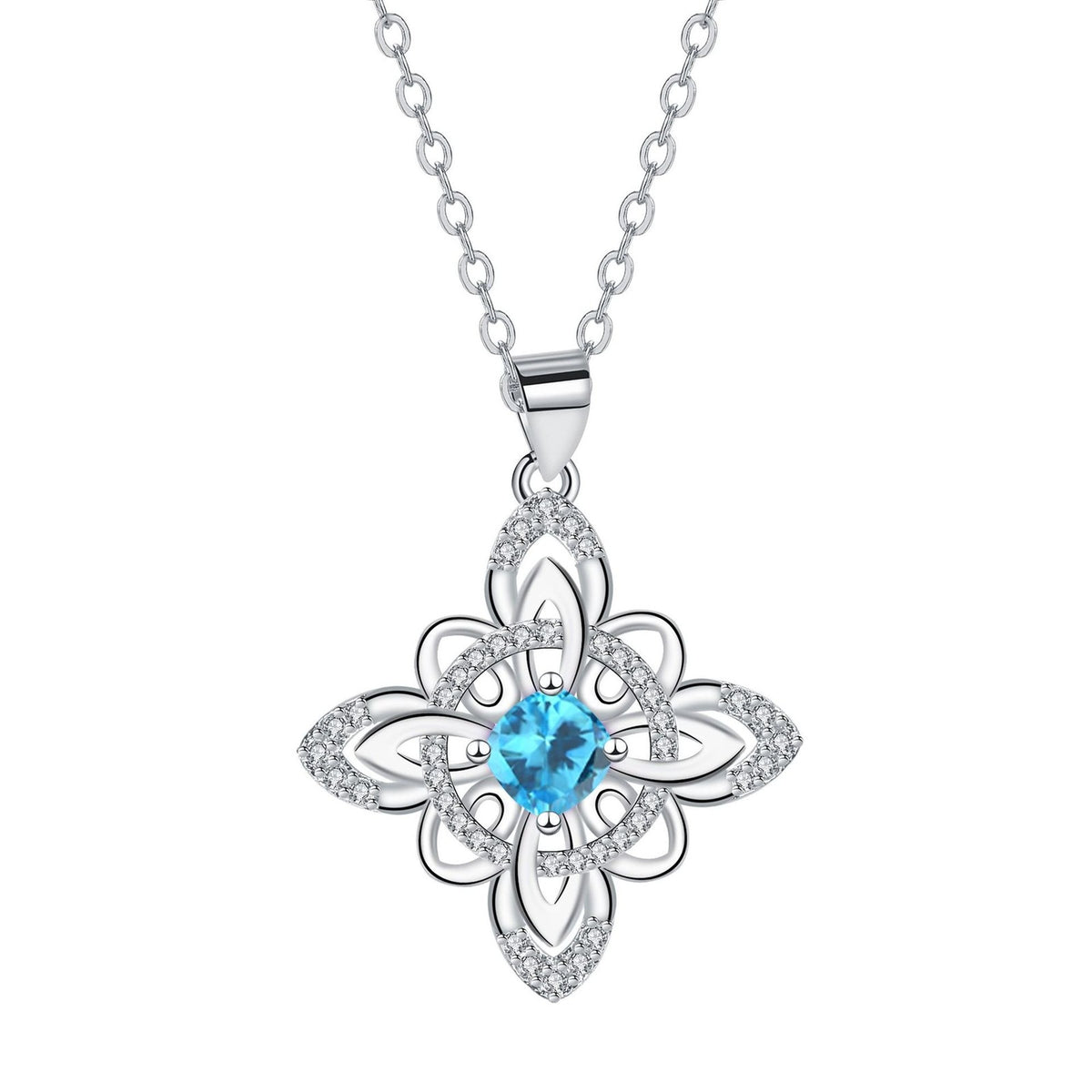Floral Birthstone Pendant Necklace