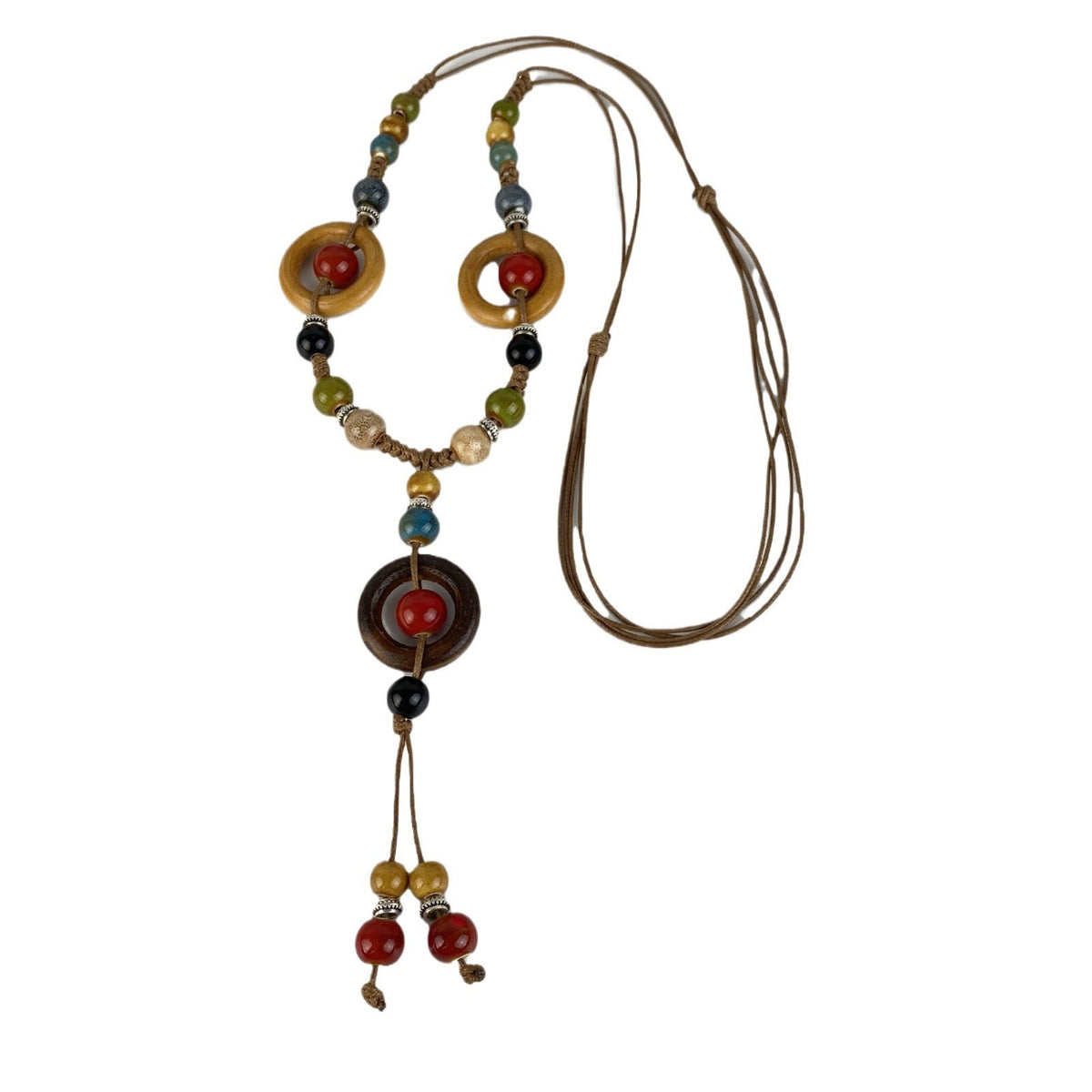 Wooden Circle Bead Necklace