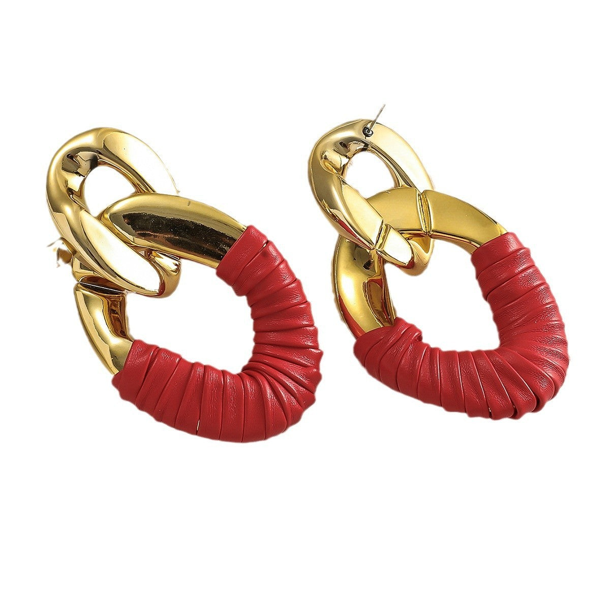Pleated Oval Link Earrings