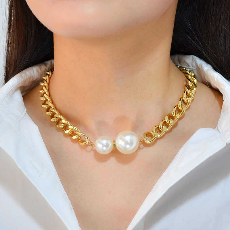 Pearl Cuban Link Necklace