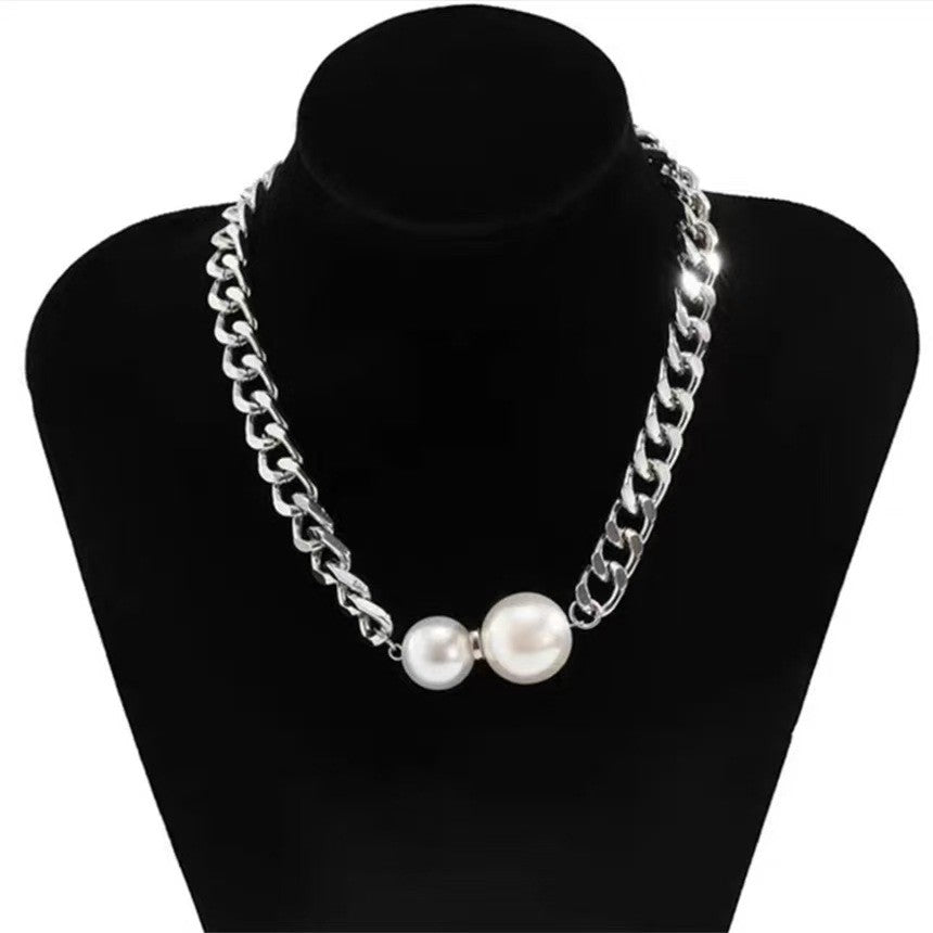 Pearl Cuban Link Necklace