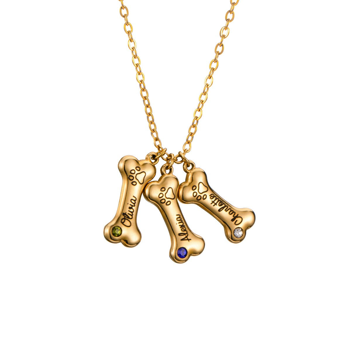 Custom Engraved Dog Bone Necklace