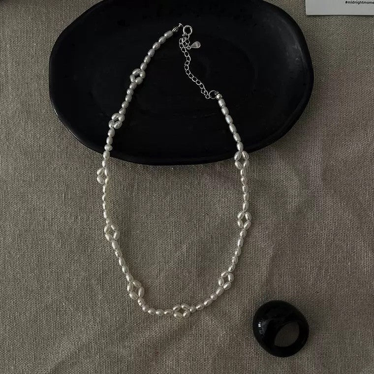 Pearl Oval Link Necklace
