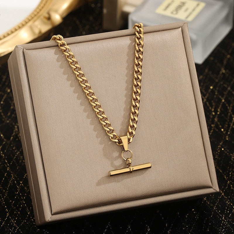 Geometric T-Bar Chain Necklace