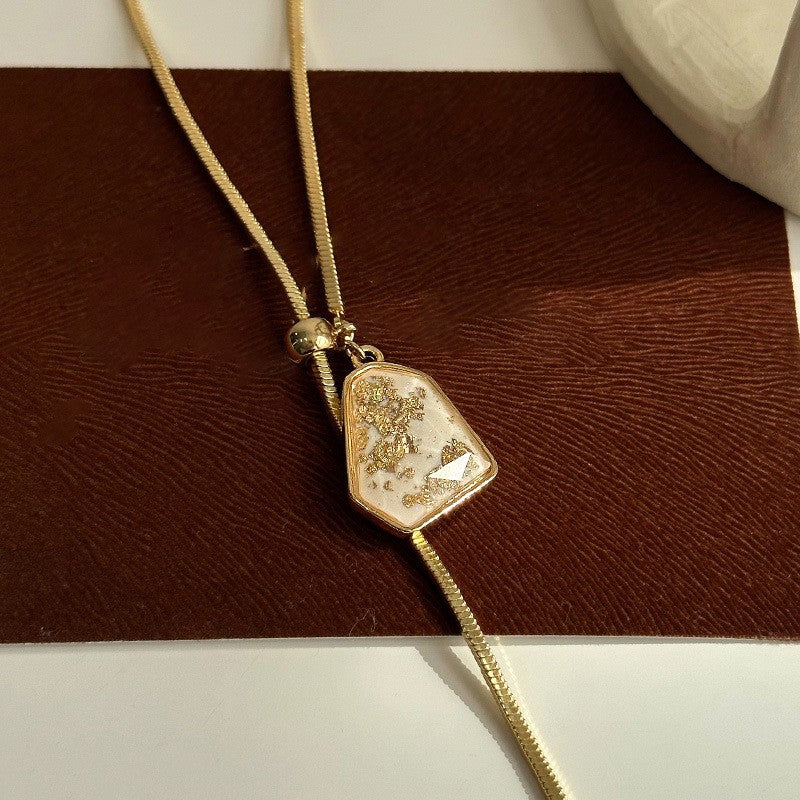 Irregular Stone Lariat Necklace