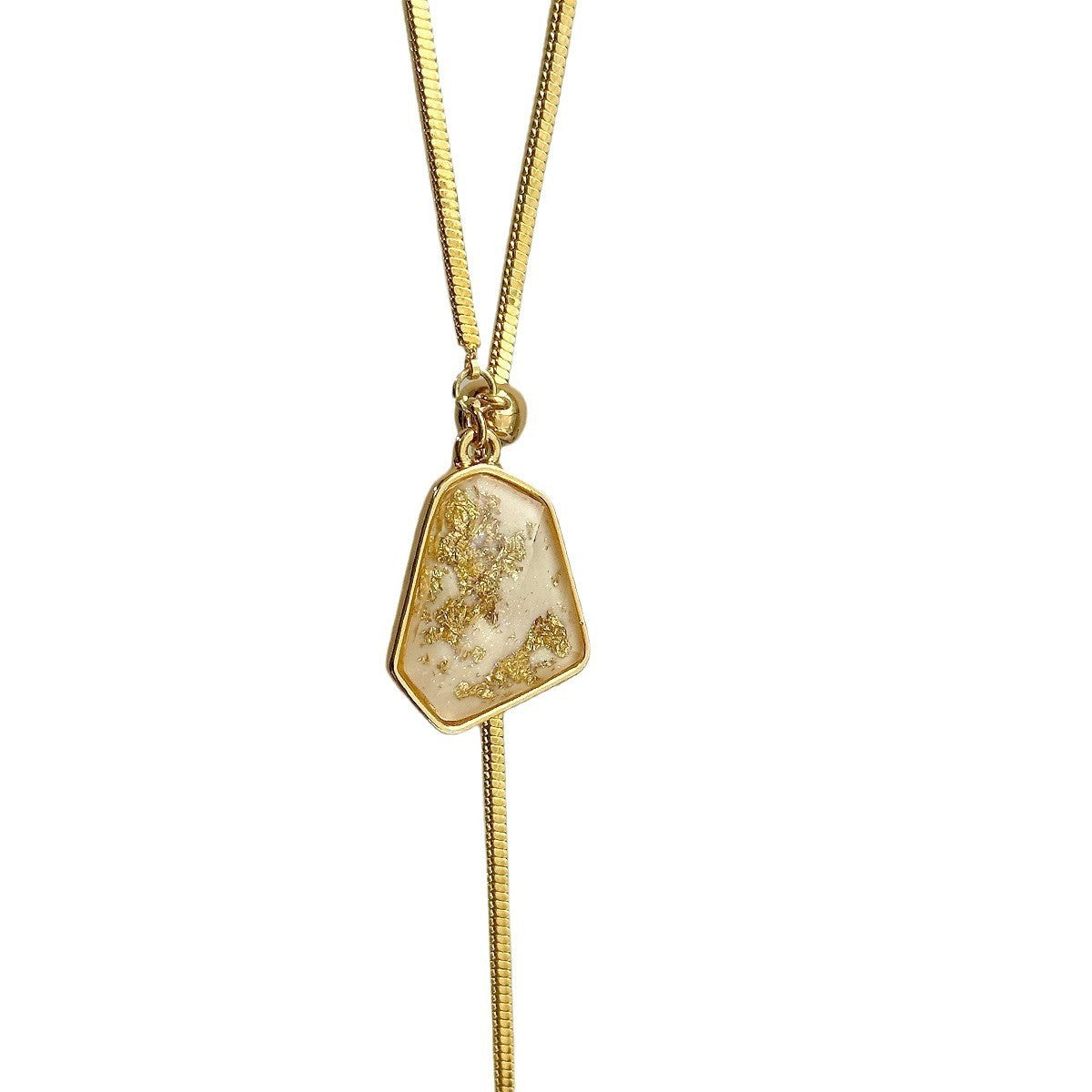 Irregular Stone Lariat Necklace