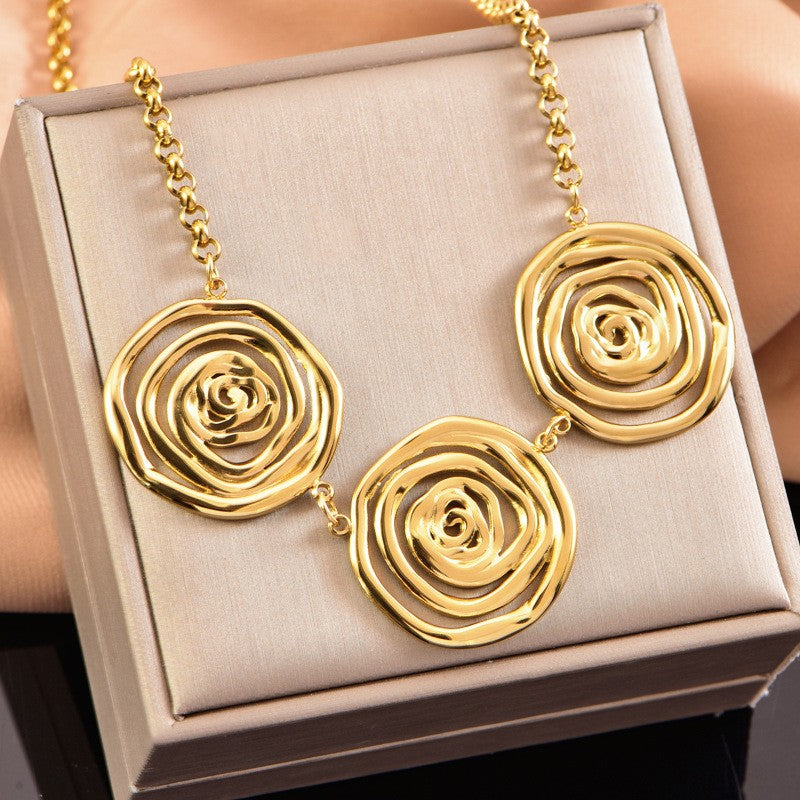 Triple Rose Statement Necklace