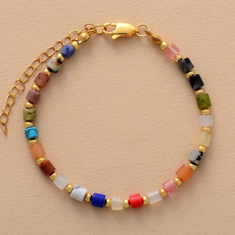 Multicolor Stone Bead Bracelet