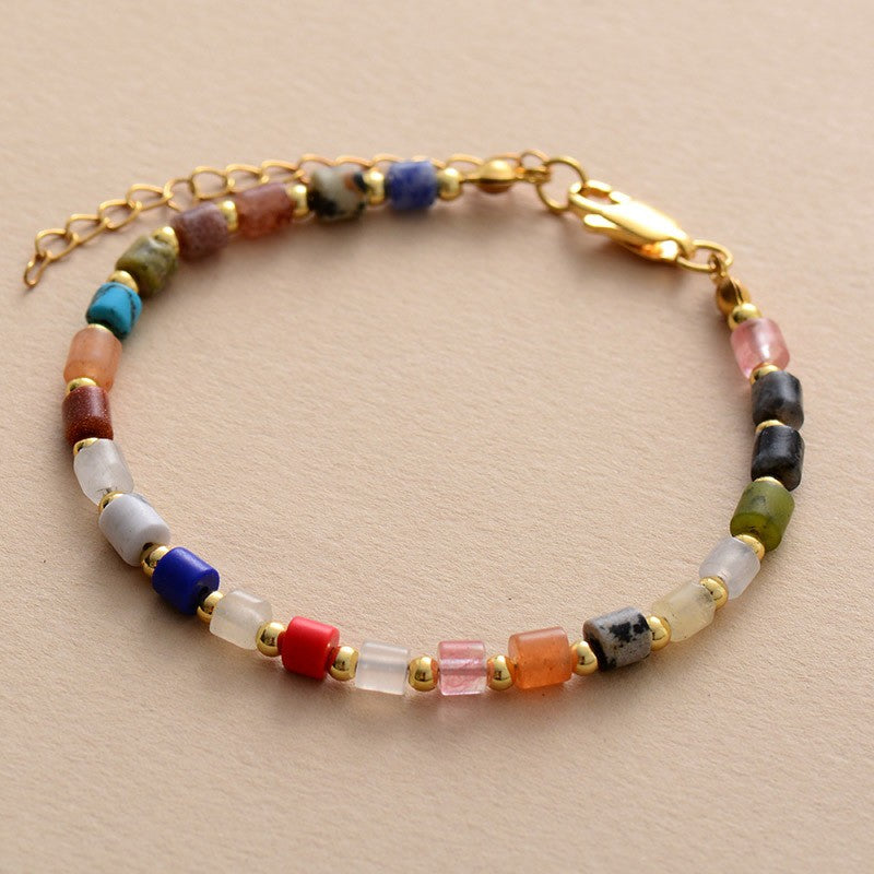 Multicolor Stone Bead Bracelet