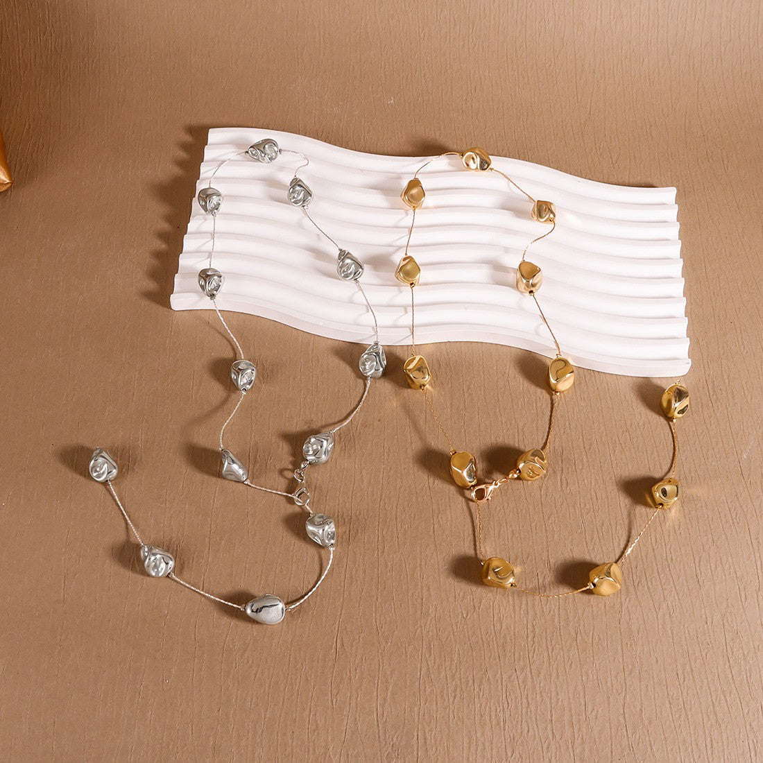 Geometric Shield Lariat Necklace