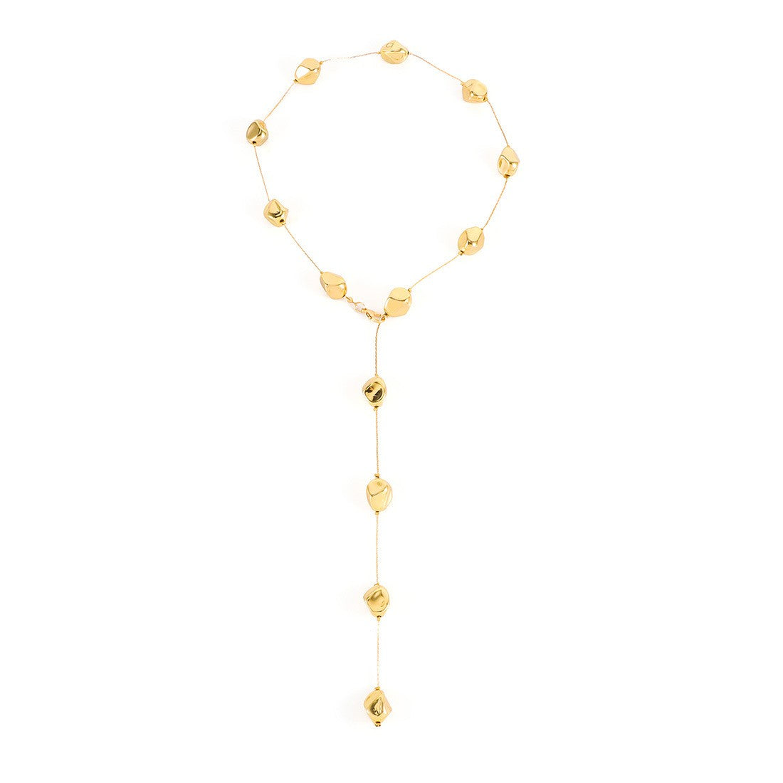 Geometric Shield Lariat Necklace