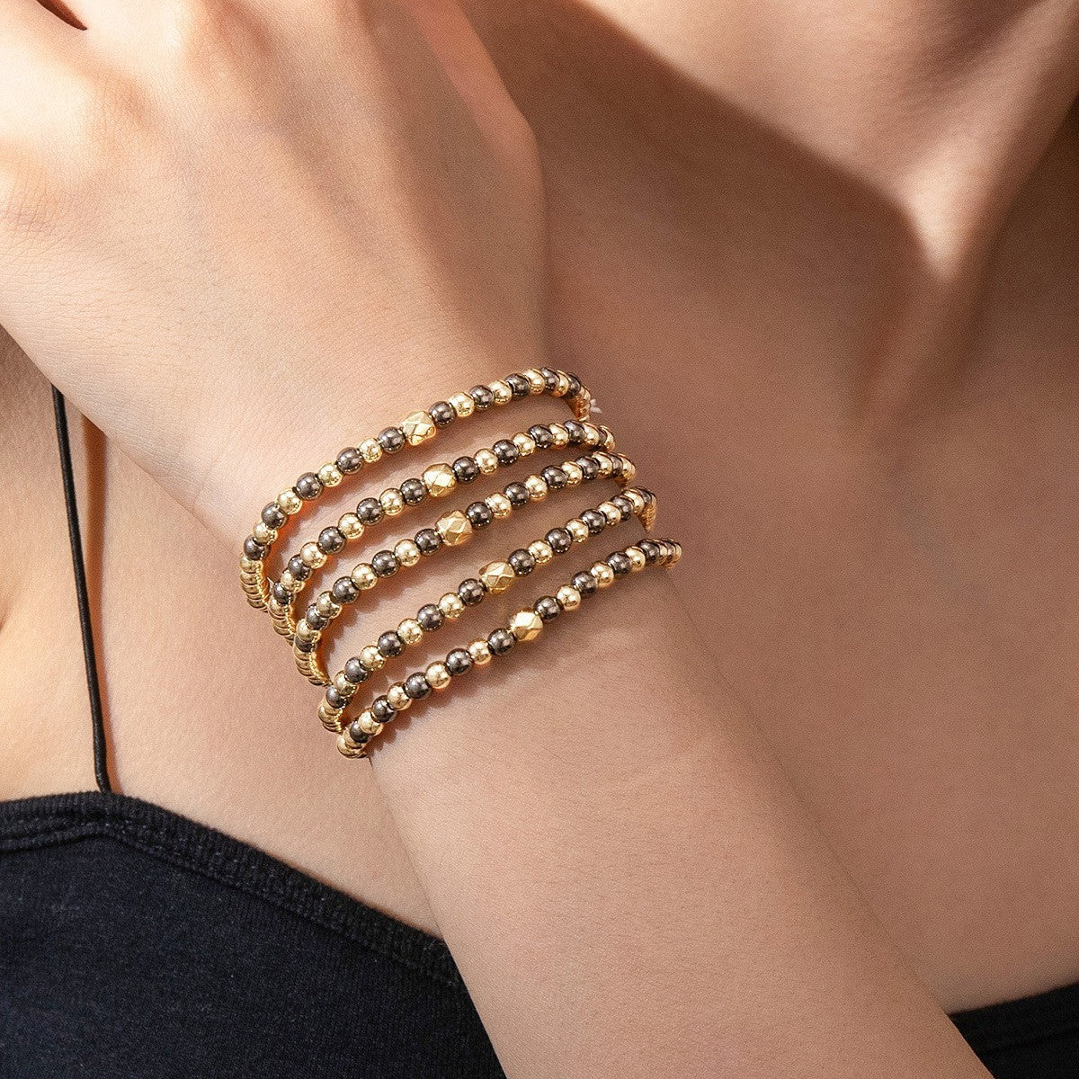 Love Script & Pearl Beaded Bracelet Set