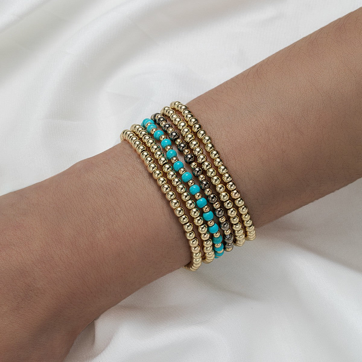 Love Script & Pearl Beaded Bracelet Set