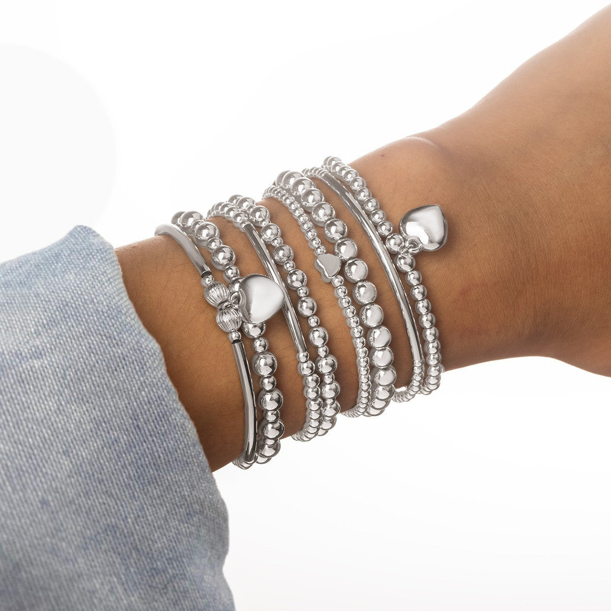 Love Script & Pearl Beaded Bracelet Set