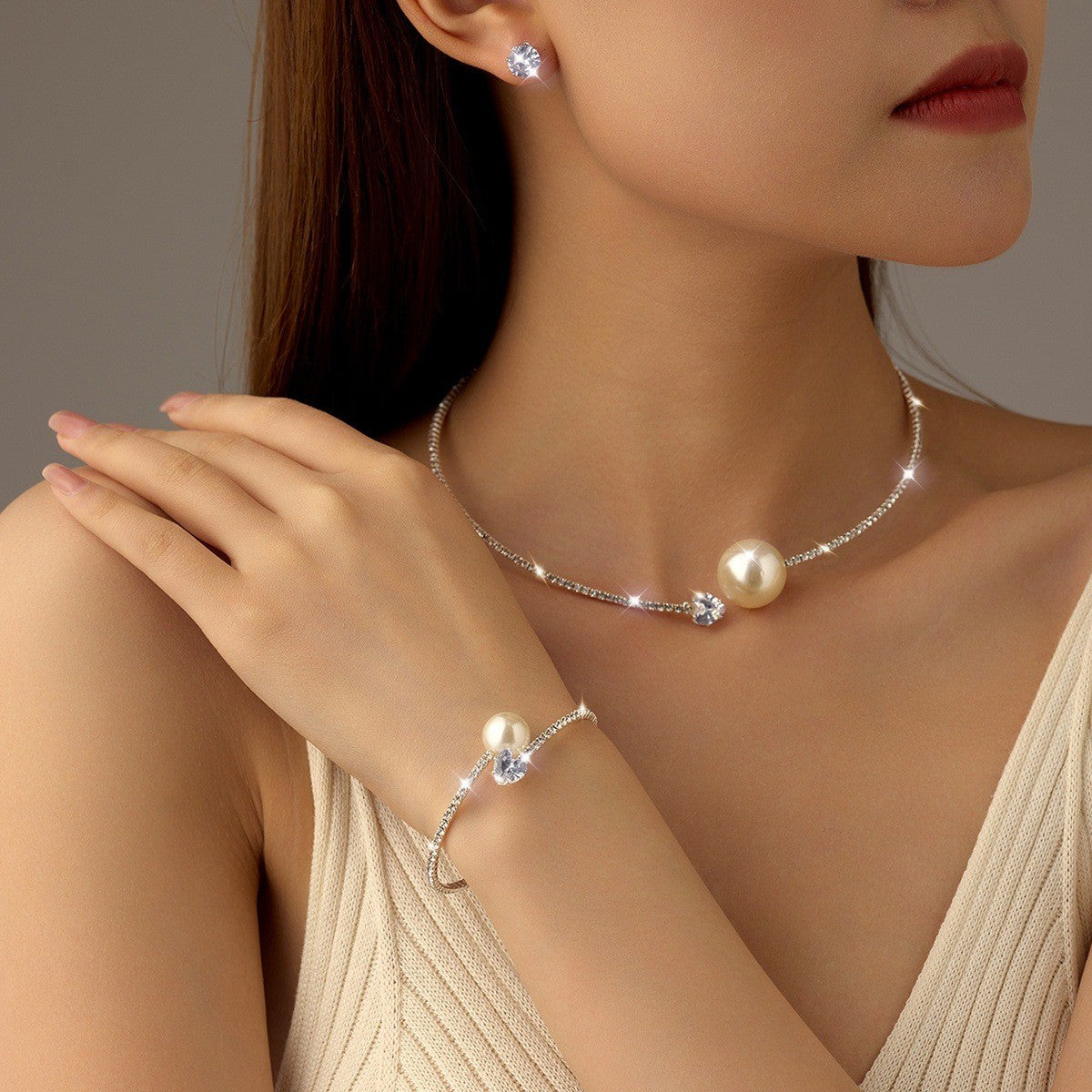 Pearl & Crystal Jewelry Set